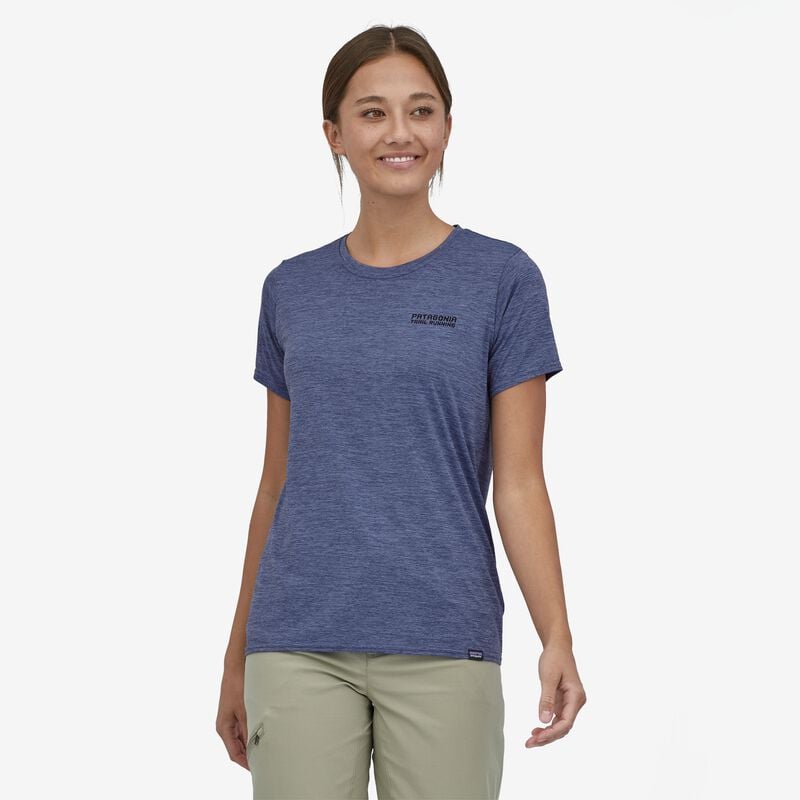 Patagonia Women's Capilene® Cool Daily Graphic Shirt - Tree Trotter: Current Blue X-Dye